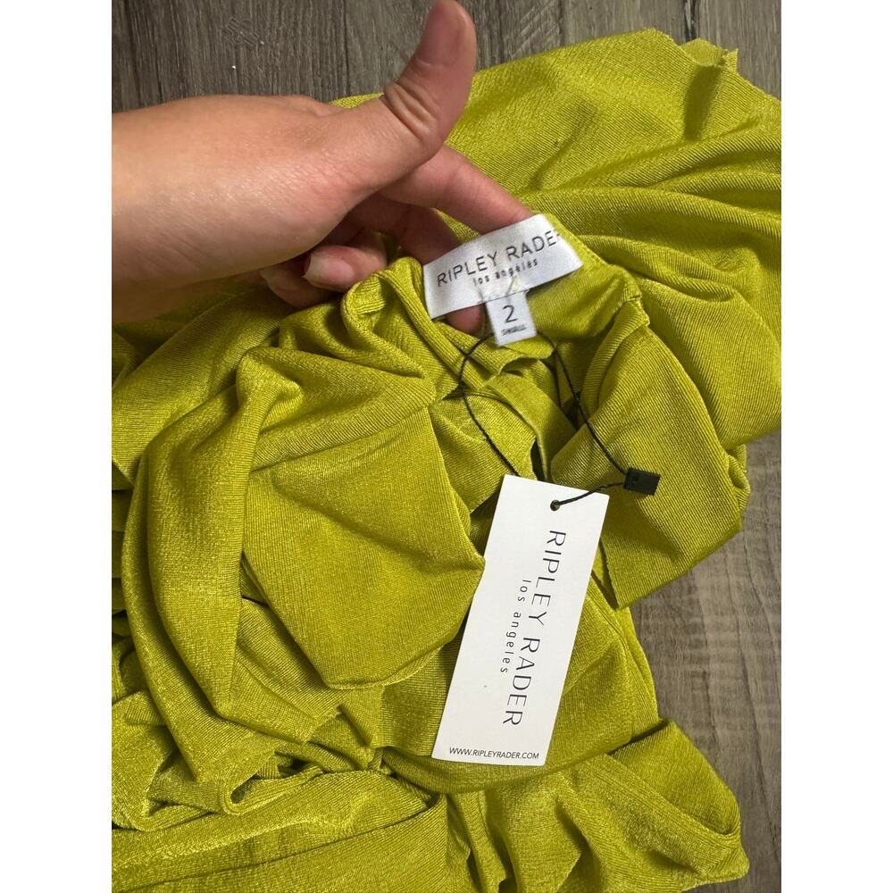 NWT Ripley Rader Classic Jumpsuit Chartreuse Green Wide Leg Pockets Size 2 Small - Picture 12 of 12